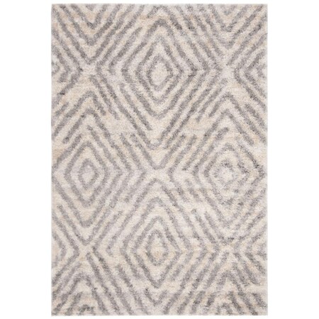 Safavieh 5 ft. 3 in. x 7 ft. 6 in. Berber Shag 200 Rectangle Power-Loomed Rug - Cream & Gray BER218A-5